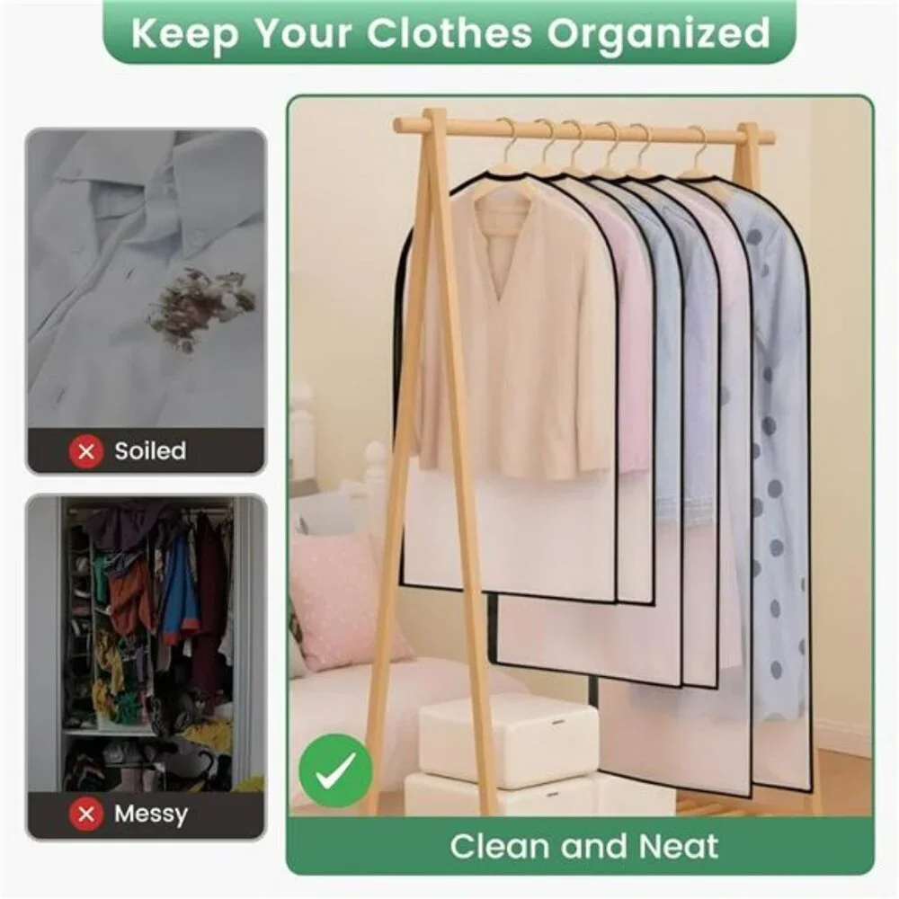 Garment Bags for Hanging Clothes 6 Pack Closet Storage Dress Suit Travel Covers